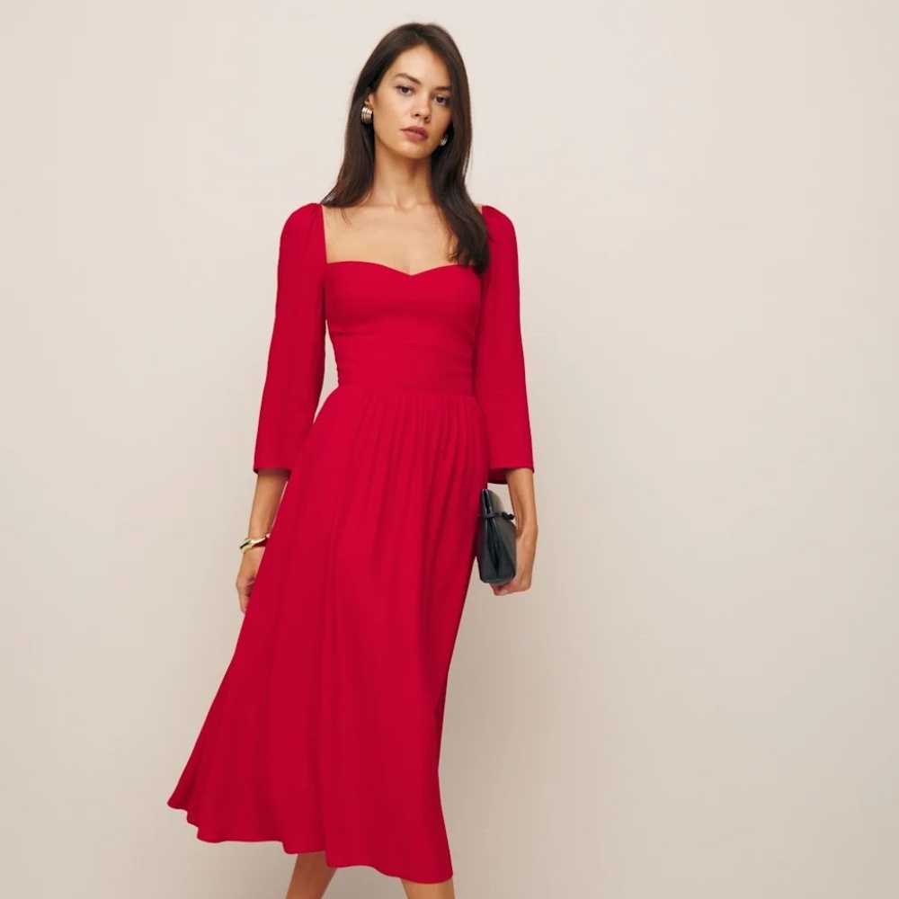 Reformation Red Midi Dress